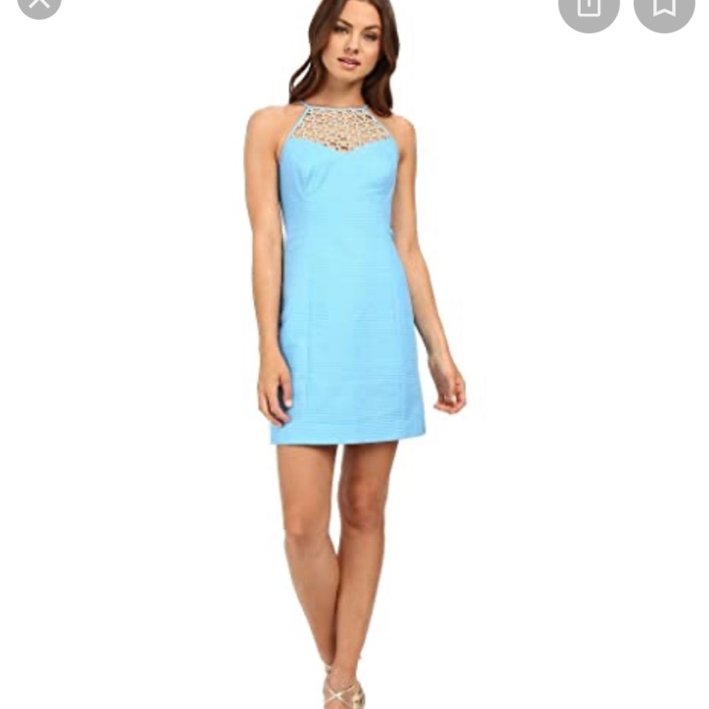 NWT Lilly Pulitzer blue and gold shift dress
